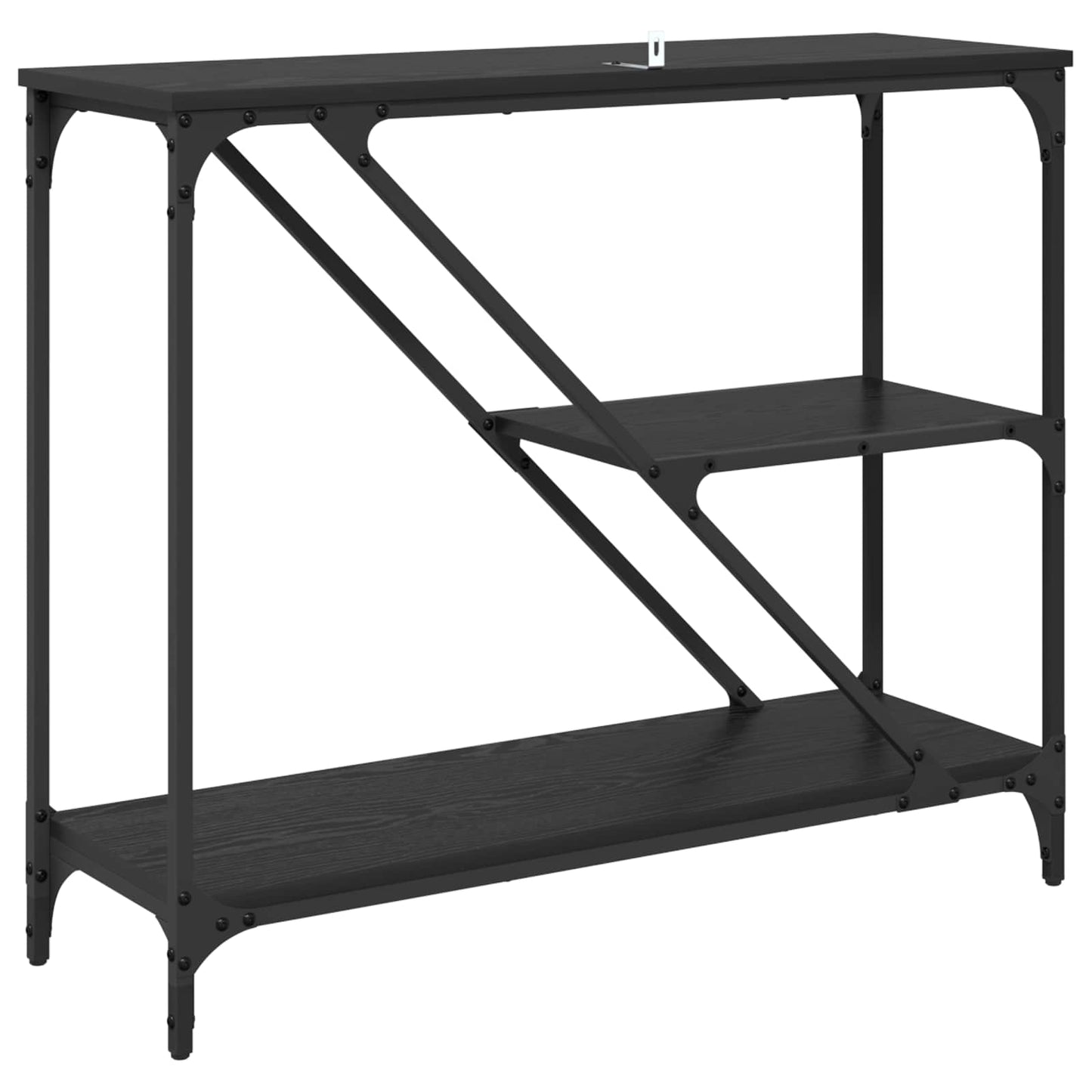 Konsollbord Svart Eik 88,5 x 30 x 75 cm Konstruert tre