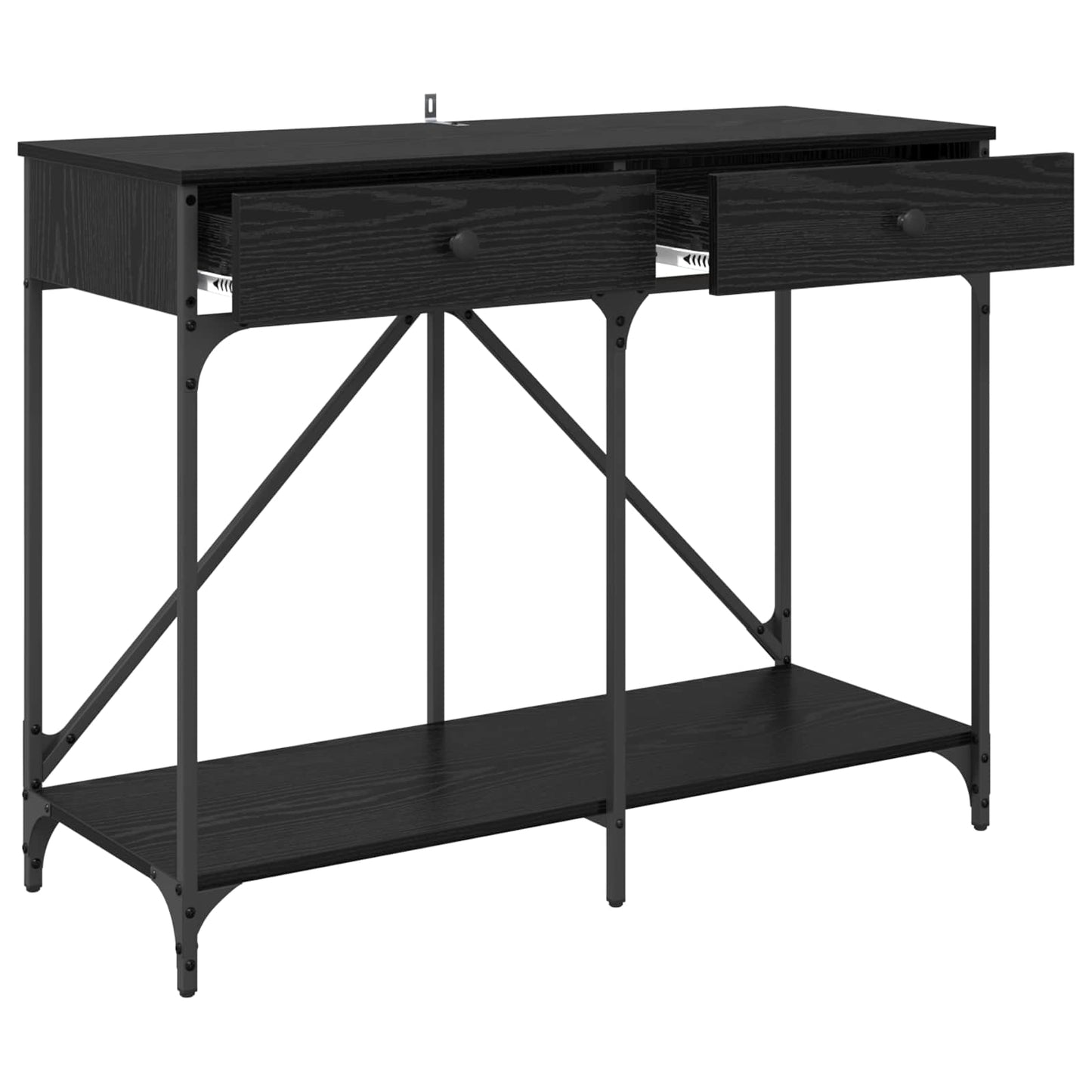Konsollbord Svart Eik 100 x 39 x 78,5 cm Konstruert tre
