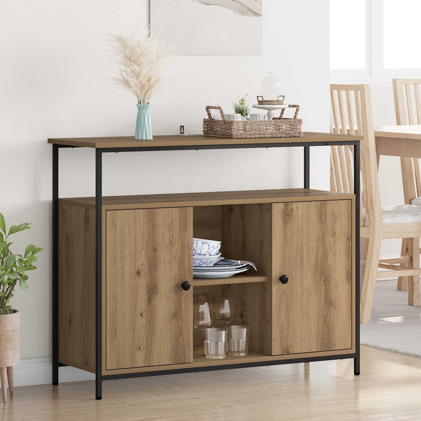 Serviesskap Artisan Eik 100 x 35 x 80 cm Konstruert tre