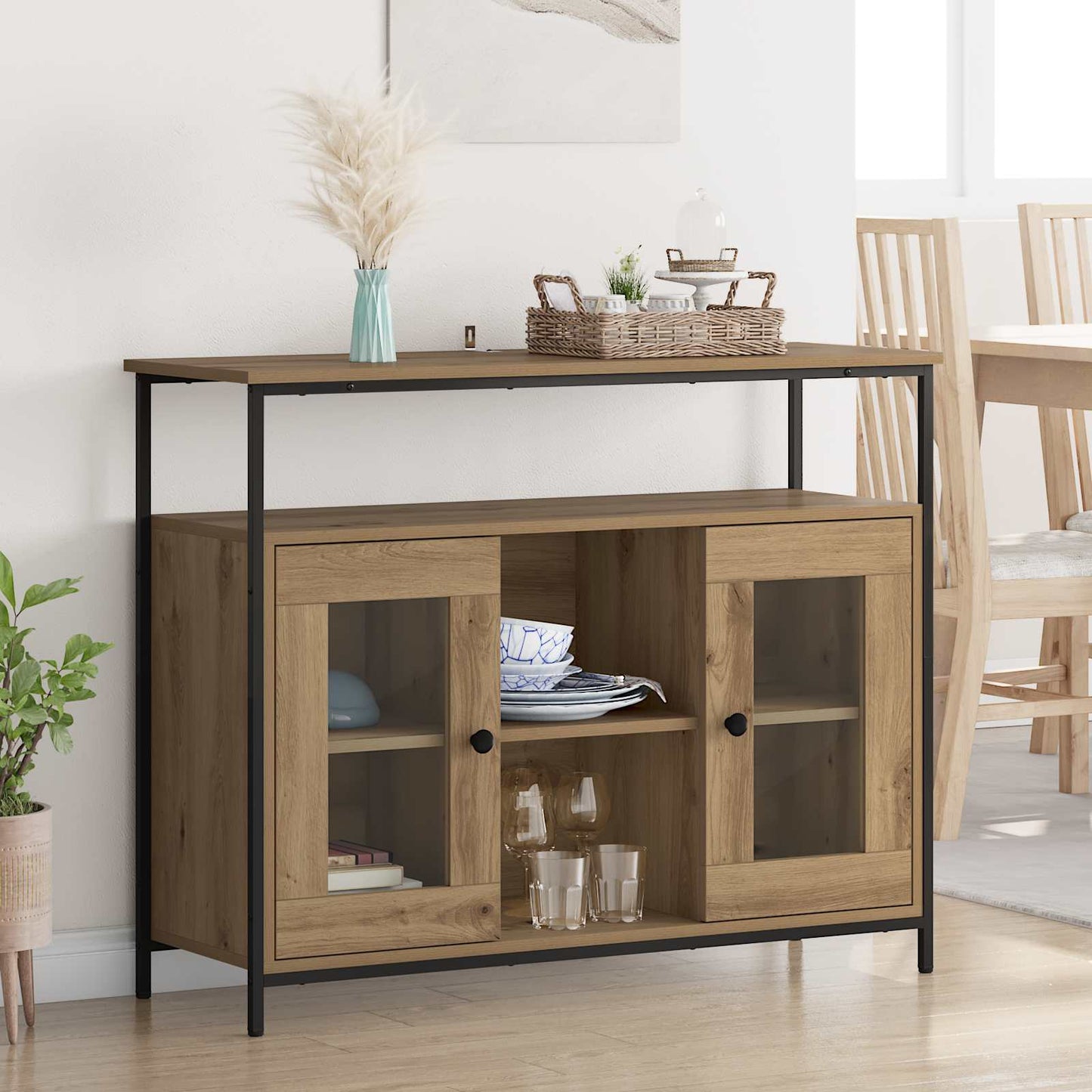 Serviesskap Artisan Eik 100 x 35 x 80 cm Konstruert tre