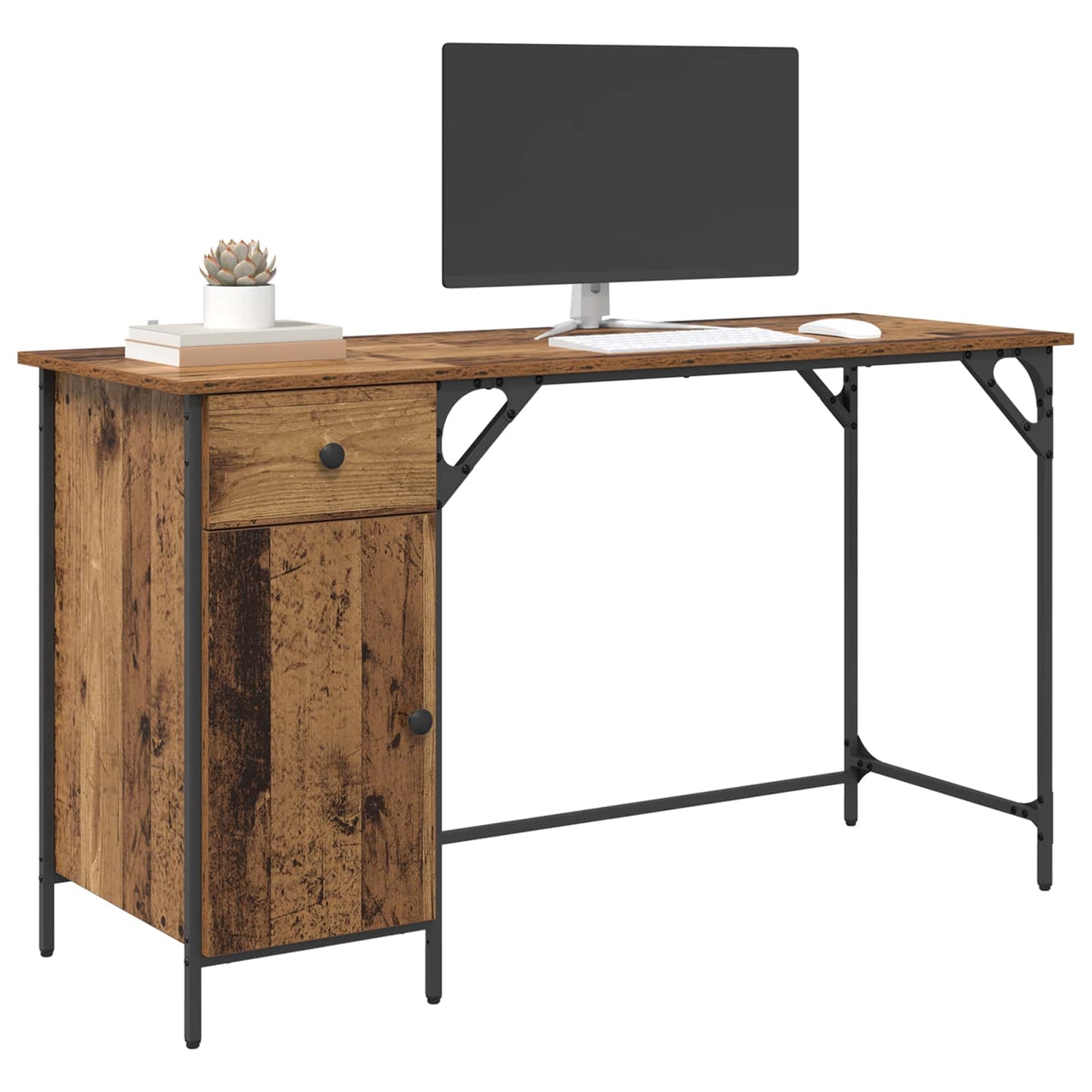 Databord med skuff Gamle tre 131 x 48 x 75 cm Konstruert tre