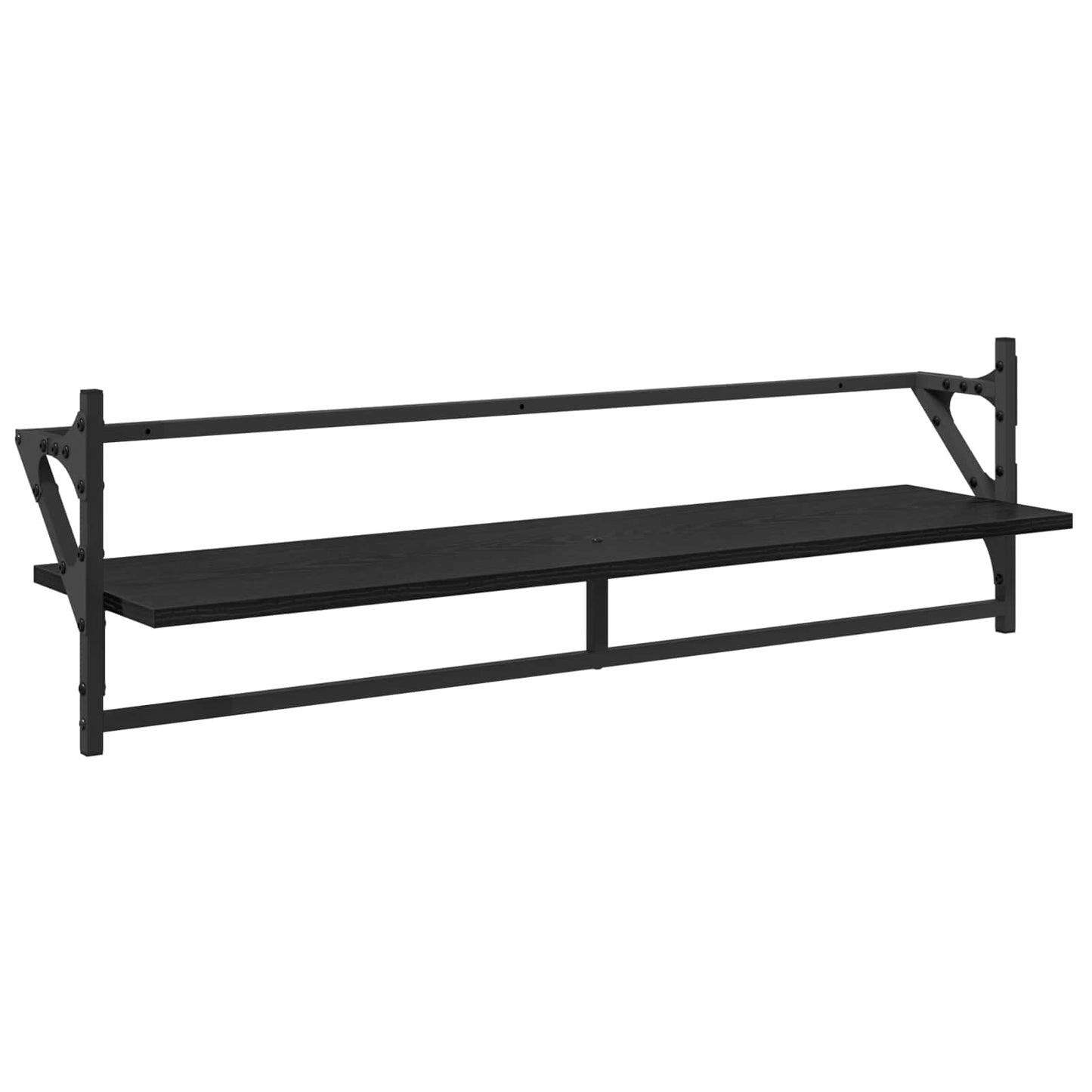 Vegghyllesett 6 pcs Svart Eik 100 x 25 x 30 cm Konstruert tre