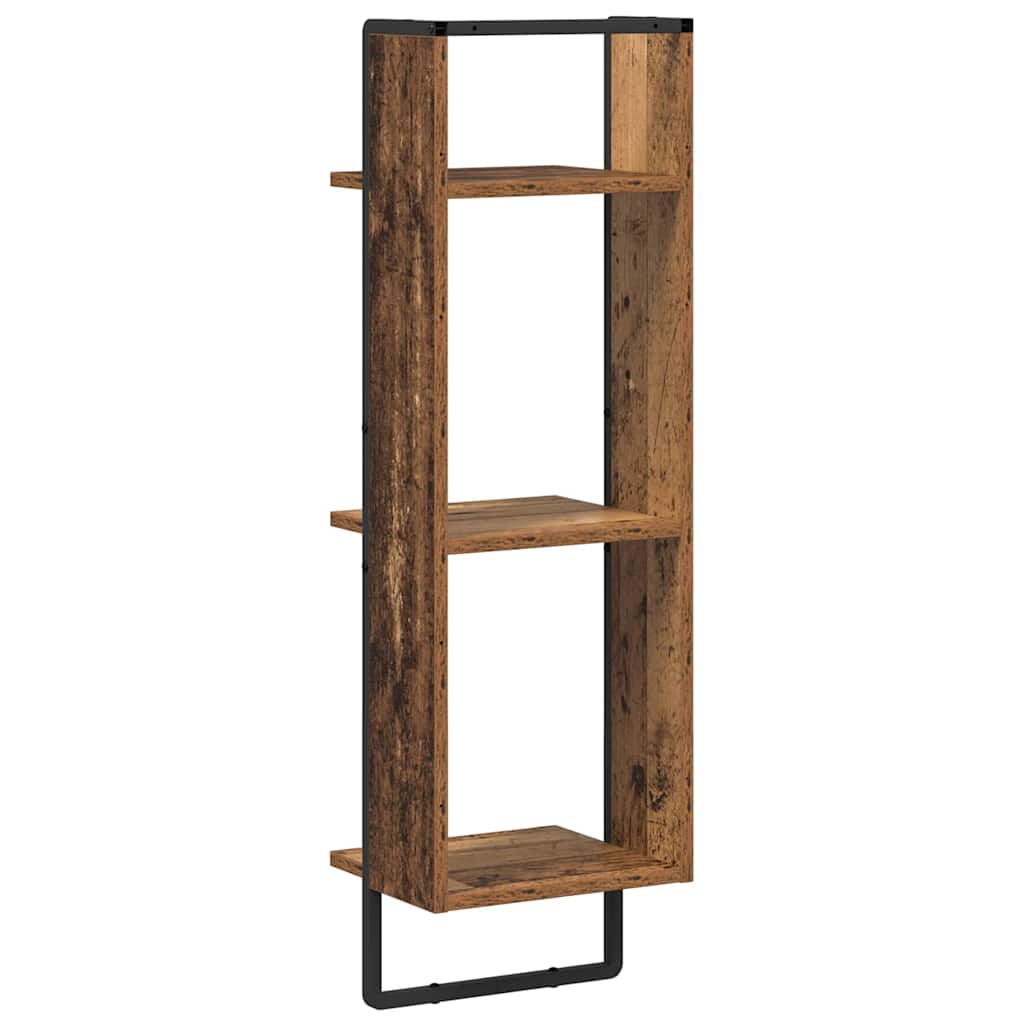Vegghylle med hylle Gamle tre 30 x 25 x 100 cm Konstruert tre