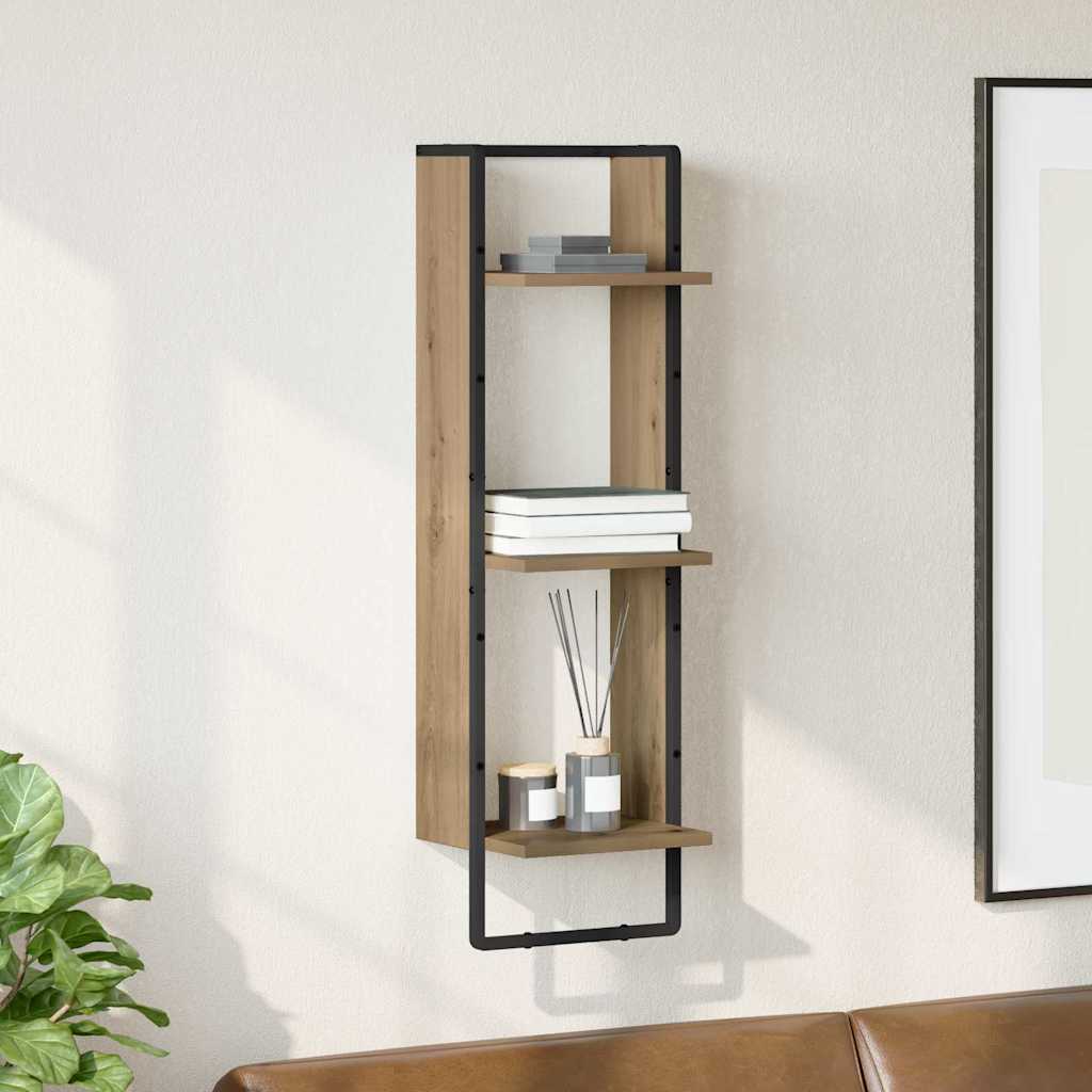 Vegghylle med hylle Artisan Eik 30 x 25 x 100 cm Konstruert tre