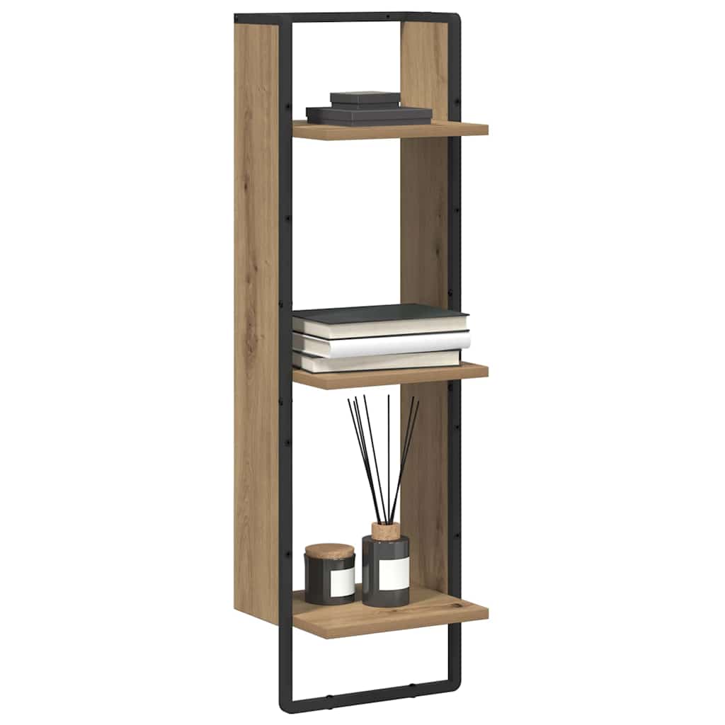 Vegghylle med hylle Artisan Eik 30 x 25 x 100 cm Konstruert tre