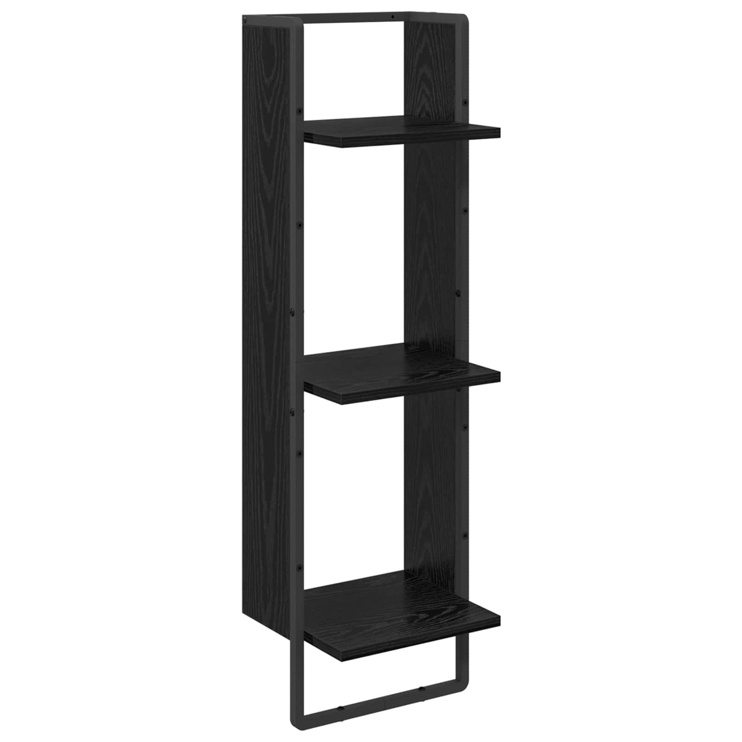 Vegghyllesett 6 pcs Svart Eik 100 x 25 x 30 cm Konstruert tre