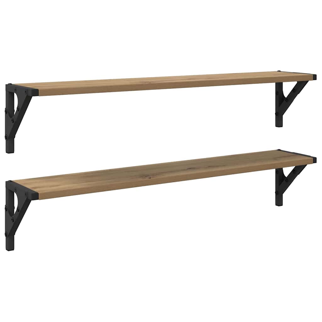 Vegghyller Veggmontert 2 pcs Artisan Eik 80 x 15 x 15,5 cm