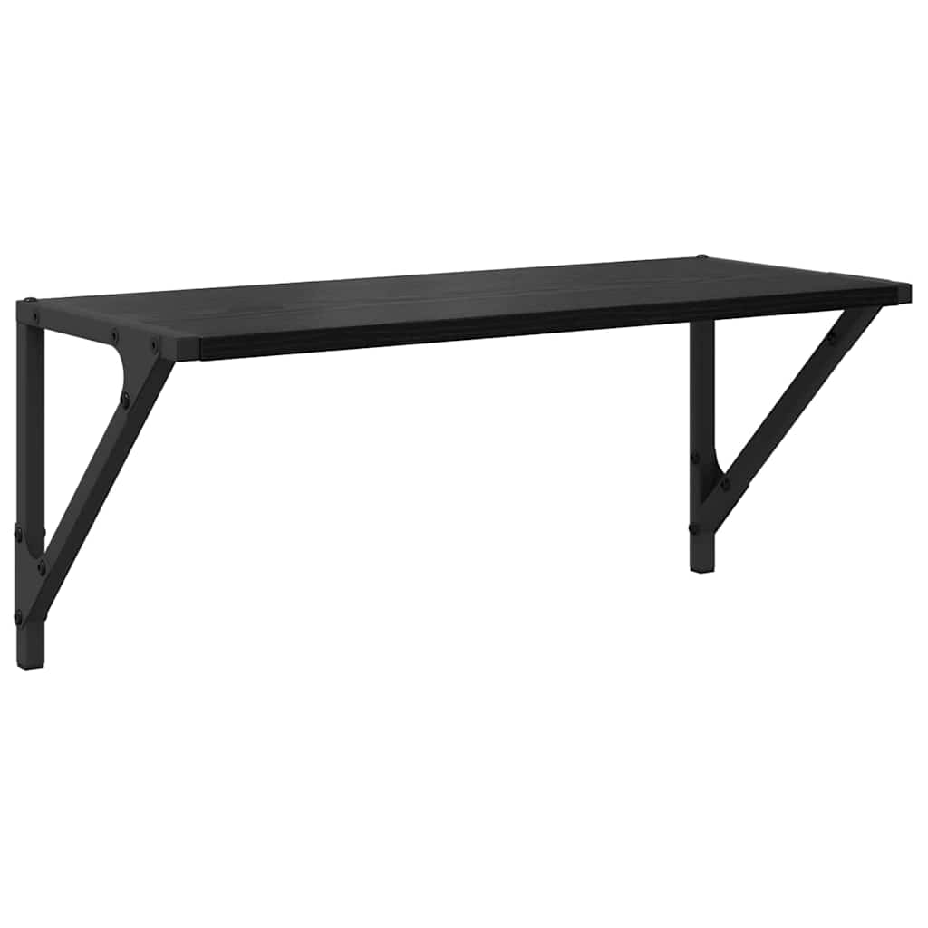 Vegghyller 2 pcs Svart Eik 60 x 25 x 25,5 cm Konstruert tre
