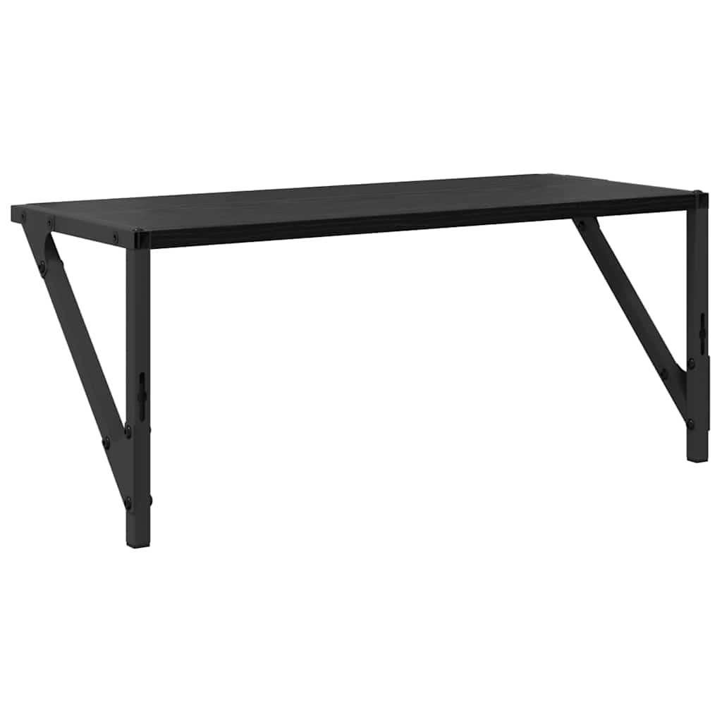 Vegghyller 2 pcs Svart Eik 60 x 25 x 25,5 cm Konstruert tre