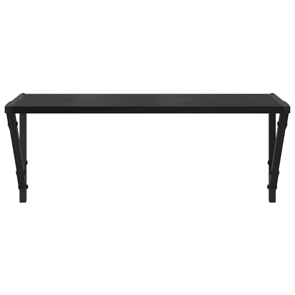 Vegghyller 2 pcs Svart Eik 60 x 25 x 25,5 cm Konstruert tre