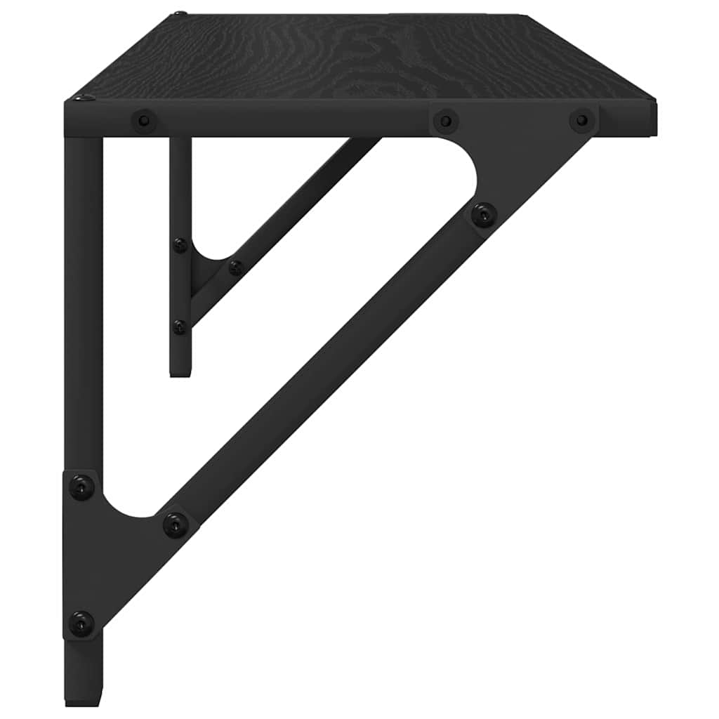 Vegghyller 2 pcs Svart Eik 60 x 25 x 25,5 cm Konstruert tre