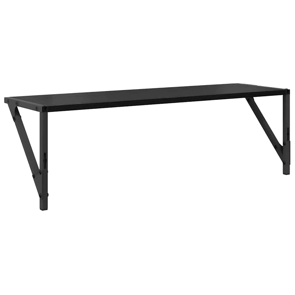 Vegghyller 2 pcs Svart Eik 80 x 25 x 25,5 cm Konstruert tre