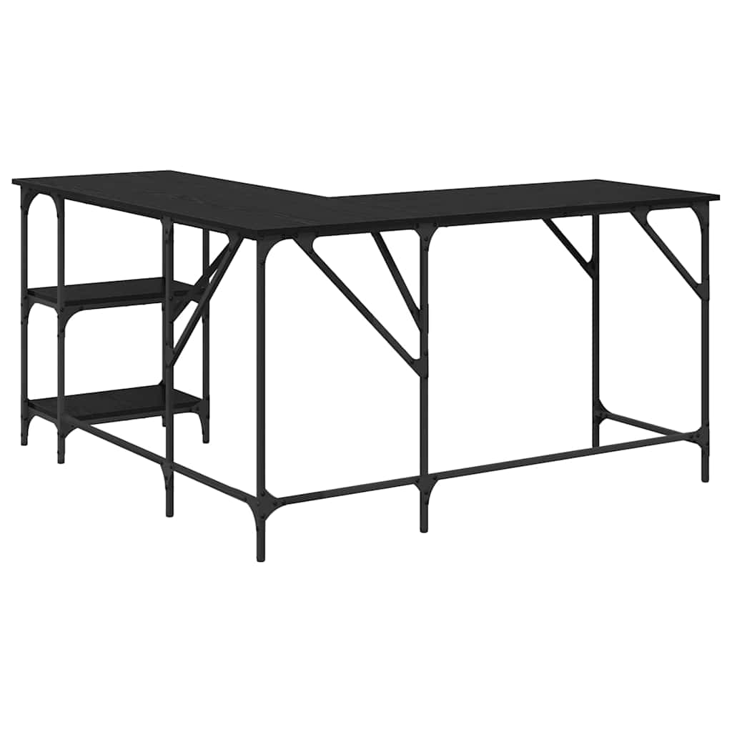 Skrivebord Svart Eik 139 x 139 x 75 cm Konstruert tre