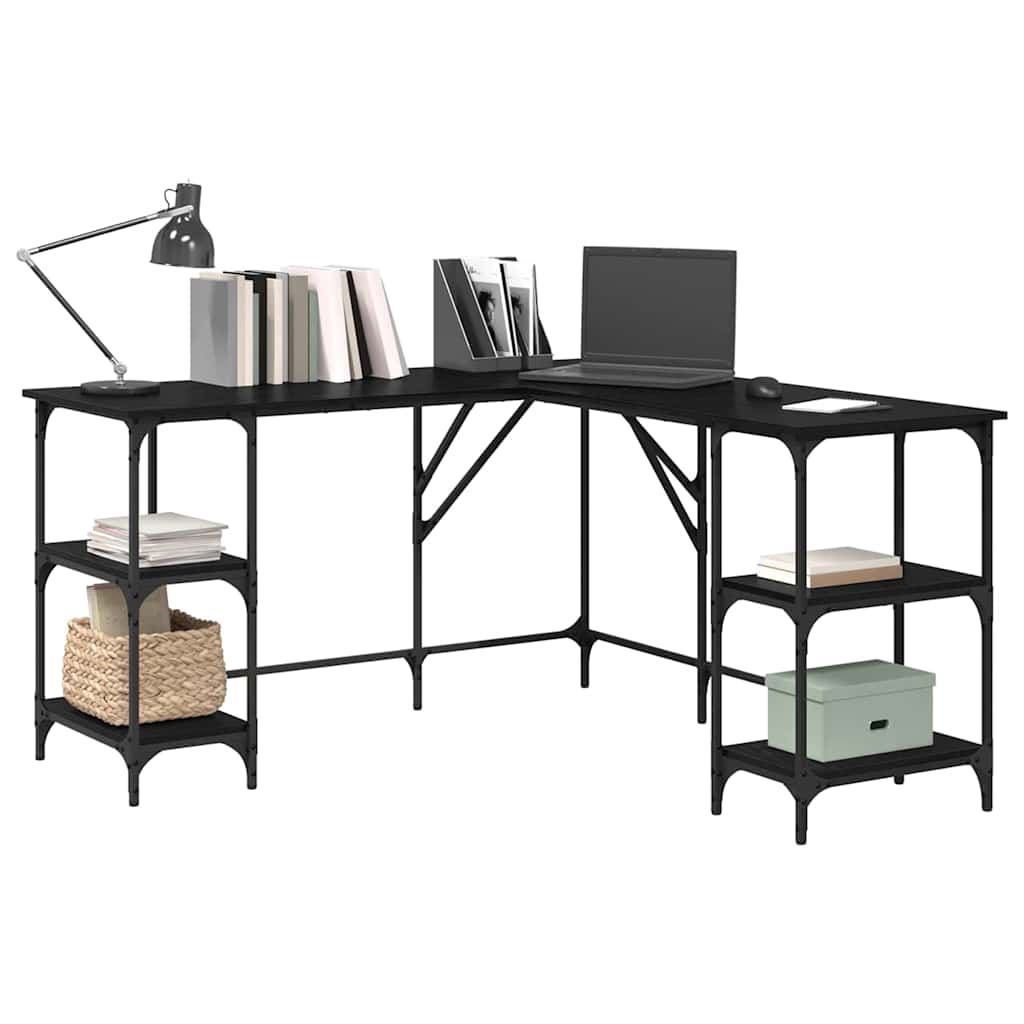 Skrivebord Svart Eik 139 x 139 x 75 cm Konstruert tre