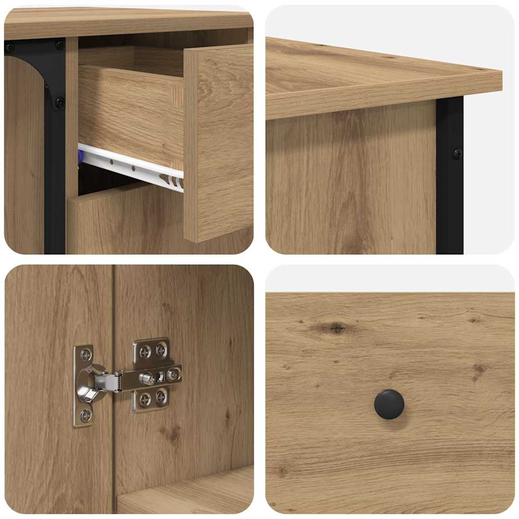 Skrivebord Artisan Eik 141 x 141 x 75 cm Konstruert tre