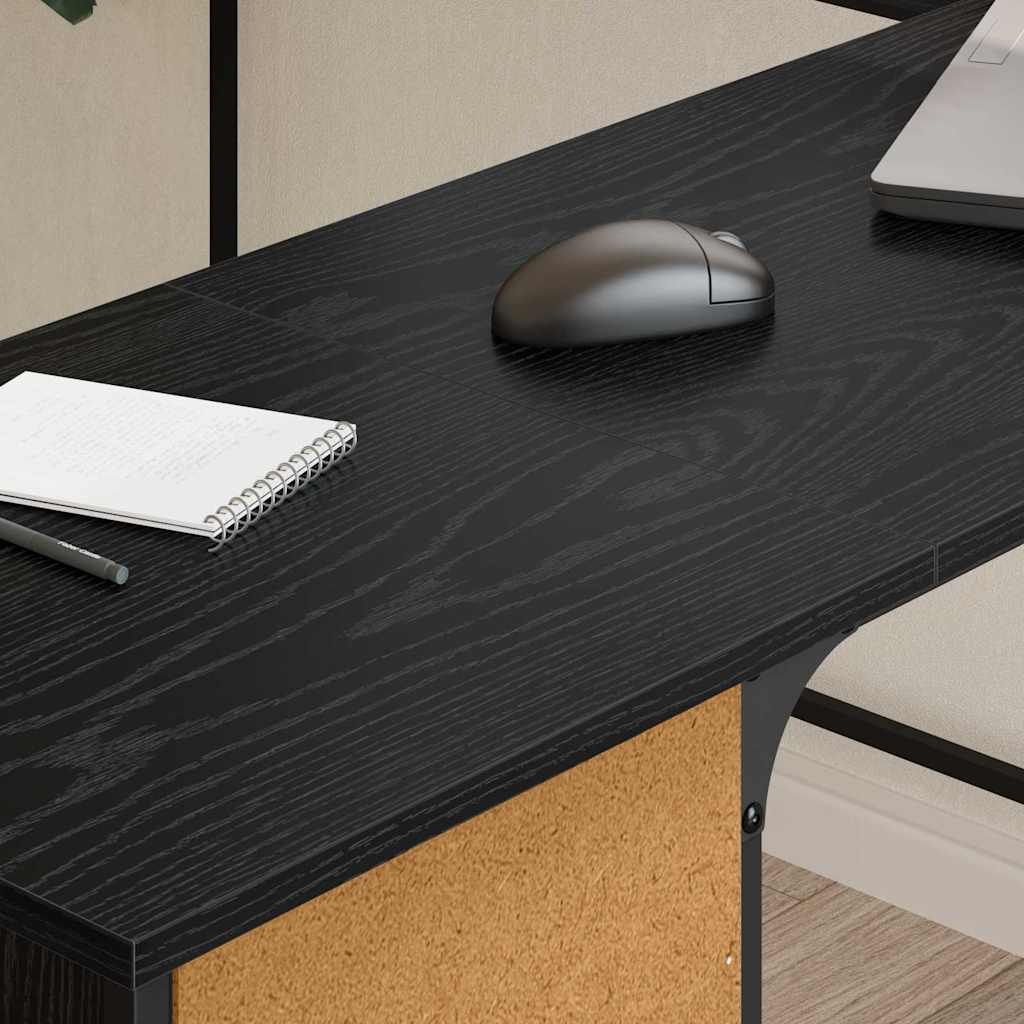 Skrivebord Svart Eik 141 x 141 x 75 cm Konstruert tre