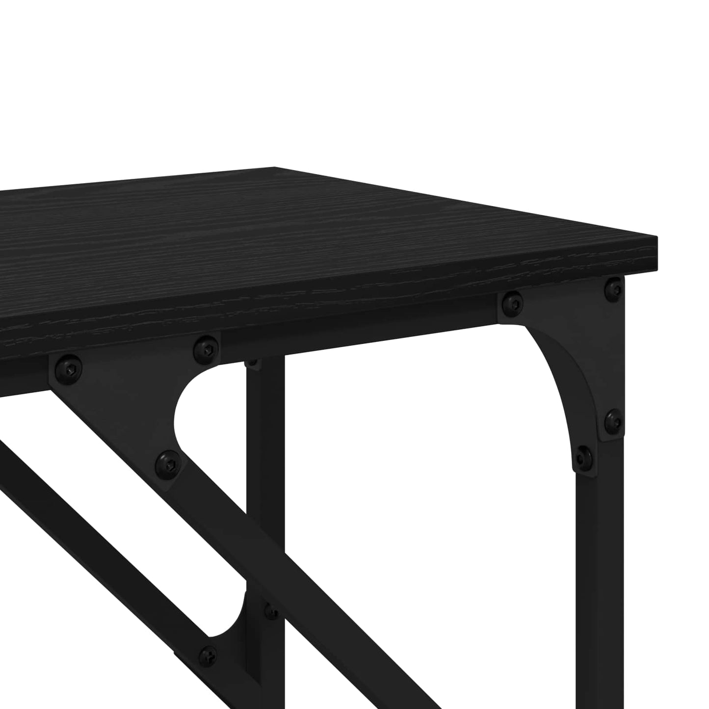 Konsollbord Svart Eik 180 x 30 x 75 cm Konstruert tre