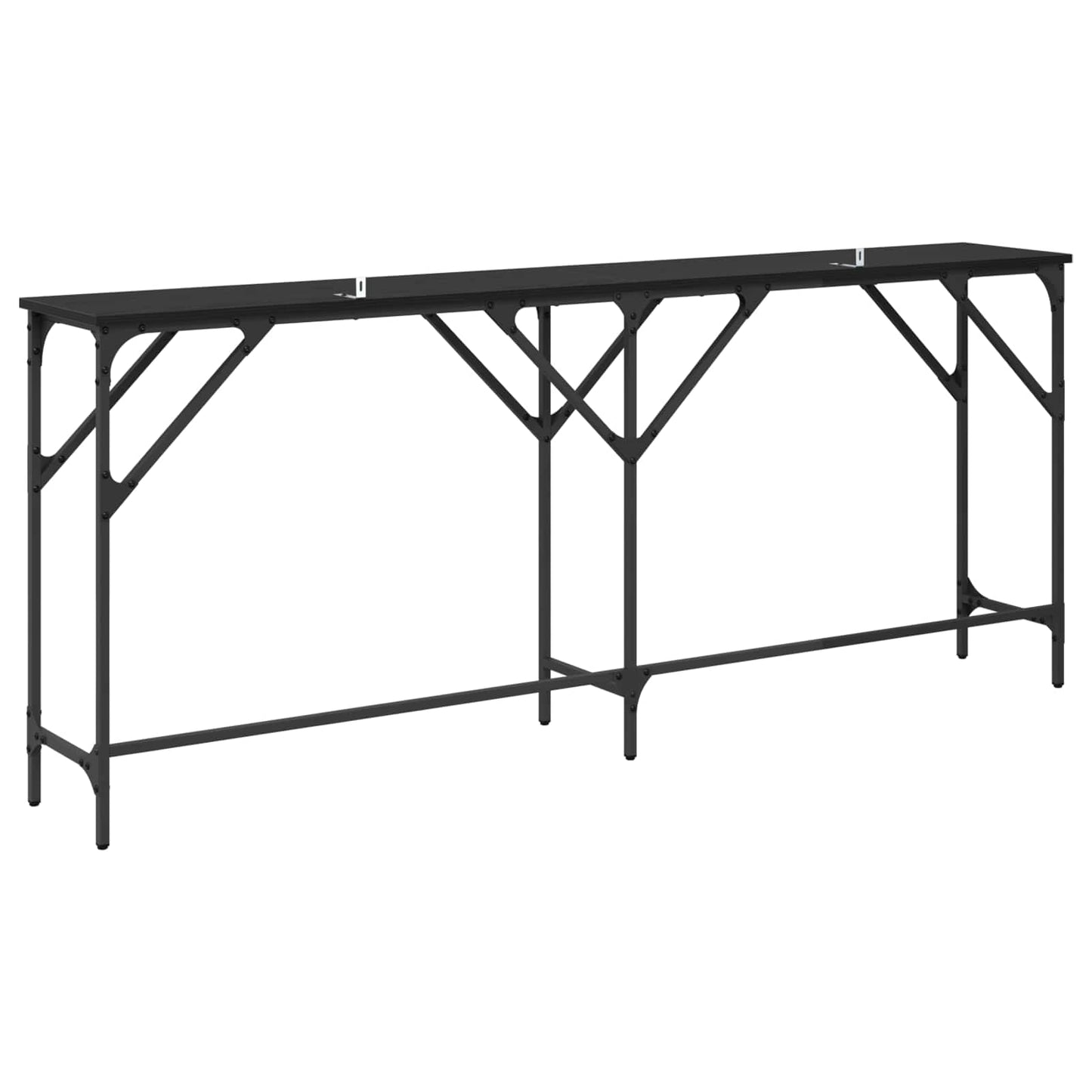 Konsollbord Svart Eik 180 x 30 x 75 cm Konstruert tre