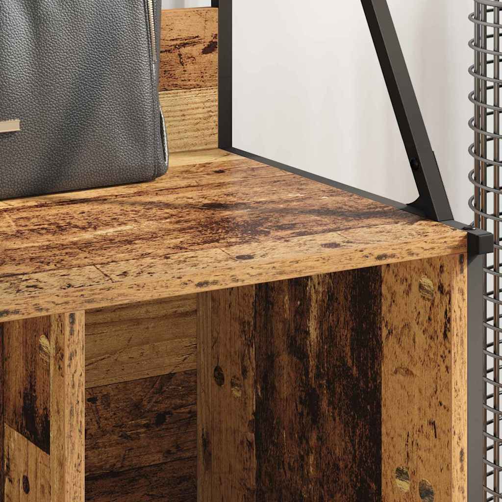 Klesstativ med hylle Gamle tre 100 x 41 x 184 cm Konstruert tre