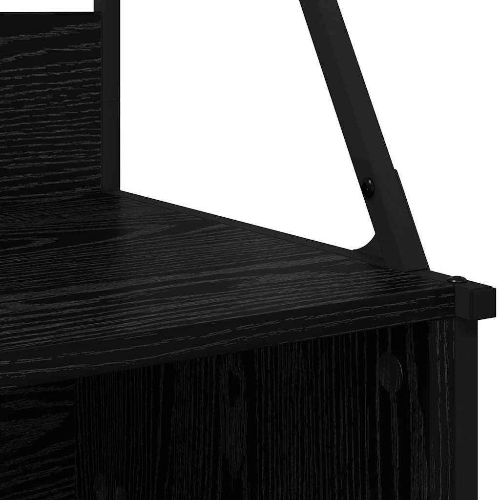 Klesstativ med hylle Svart Eik 100 x 41 x 184 cm Konstruert tre
