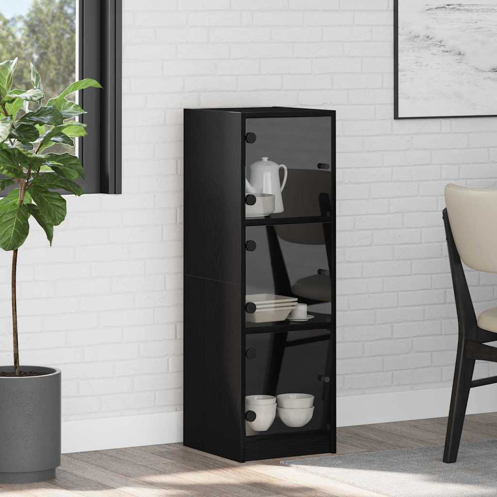 Høyskap Svart Eik 35 x 37 x 109 cm Konstruert tre