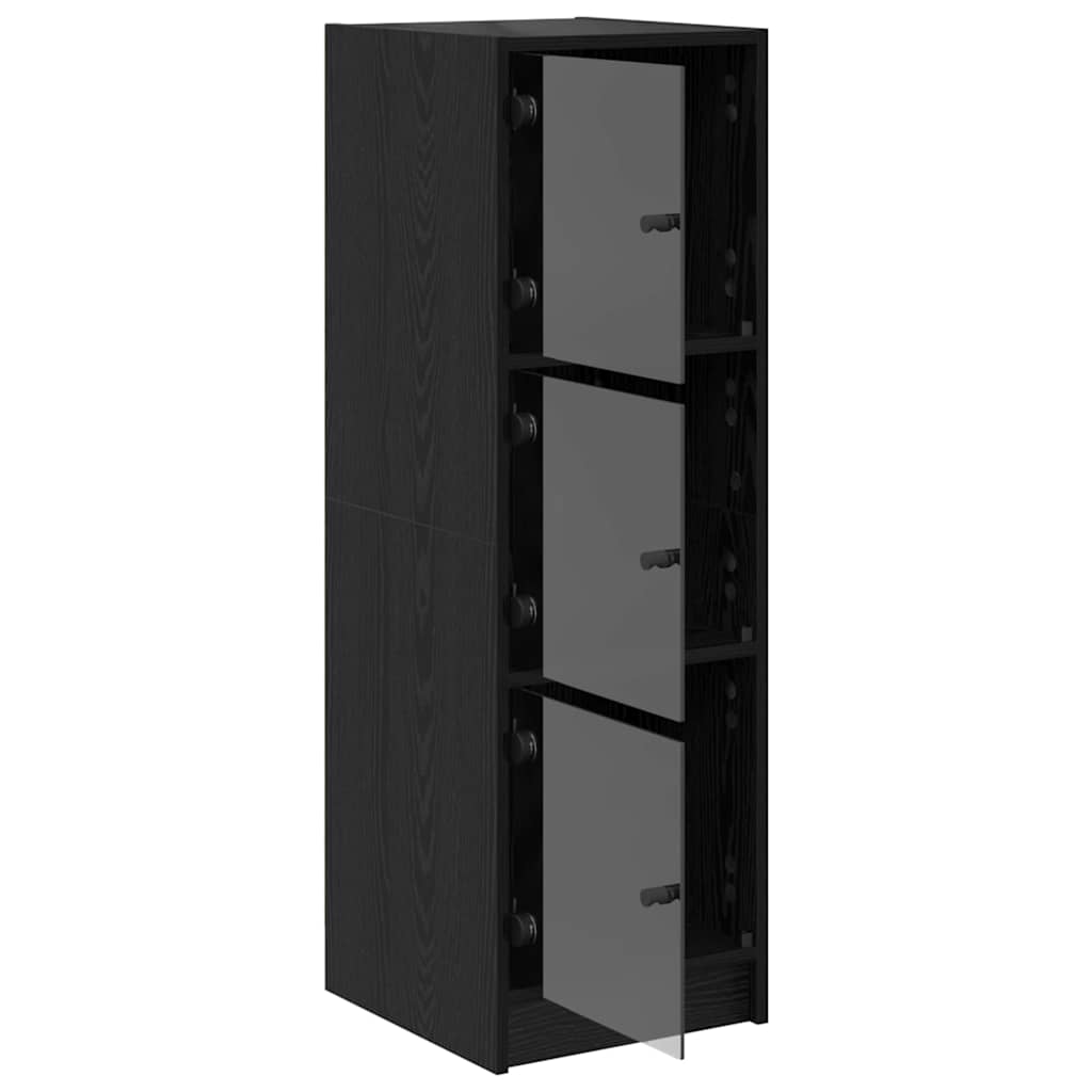 Høyskap Svart Eik 35 x 37 x 109 cm Konstruert tre