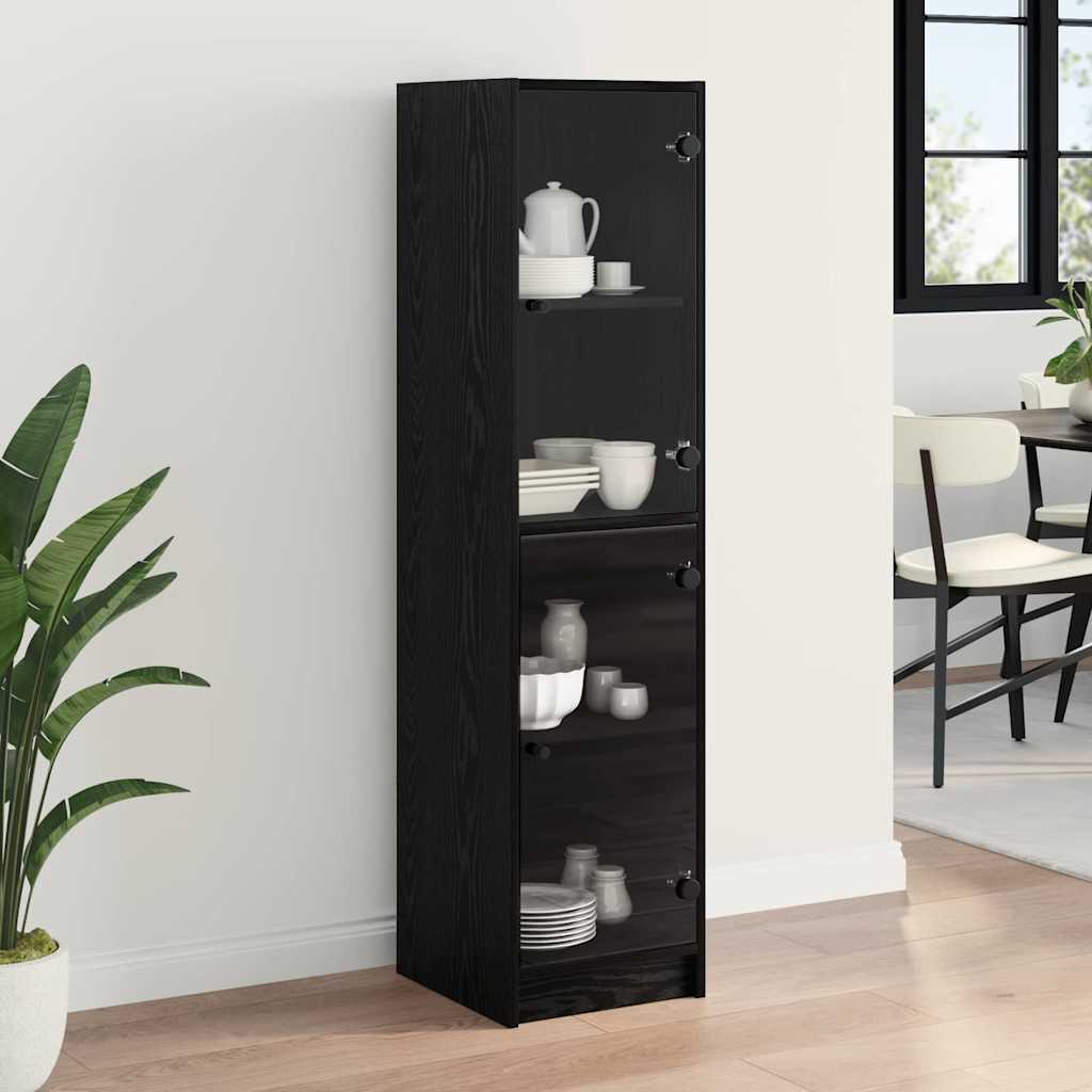 Høyskap Svart Eik 35 x 37 x 142 cm Konstruert tre