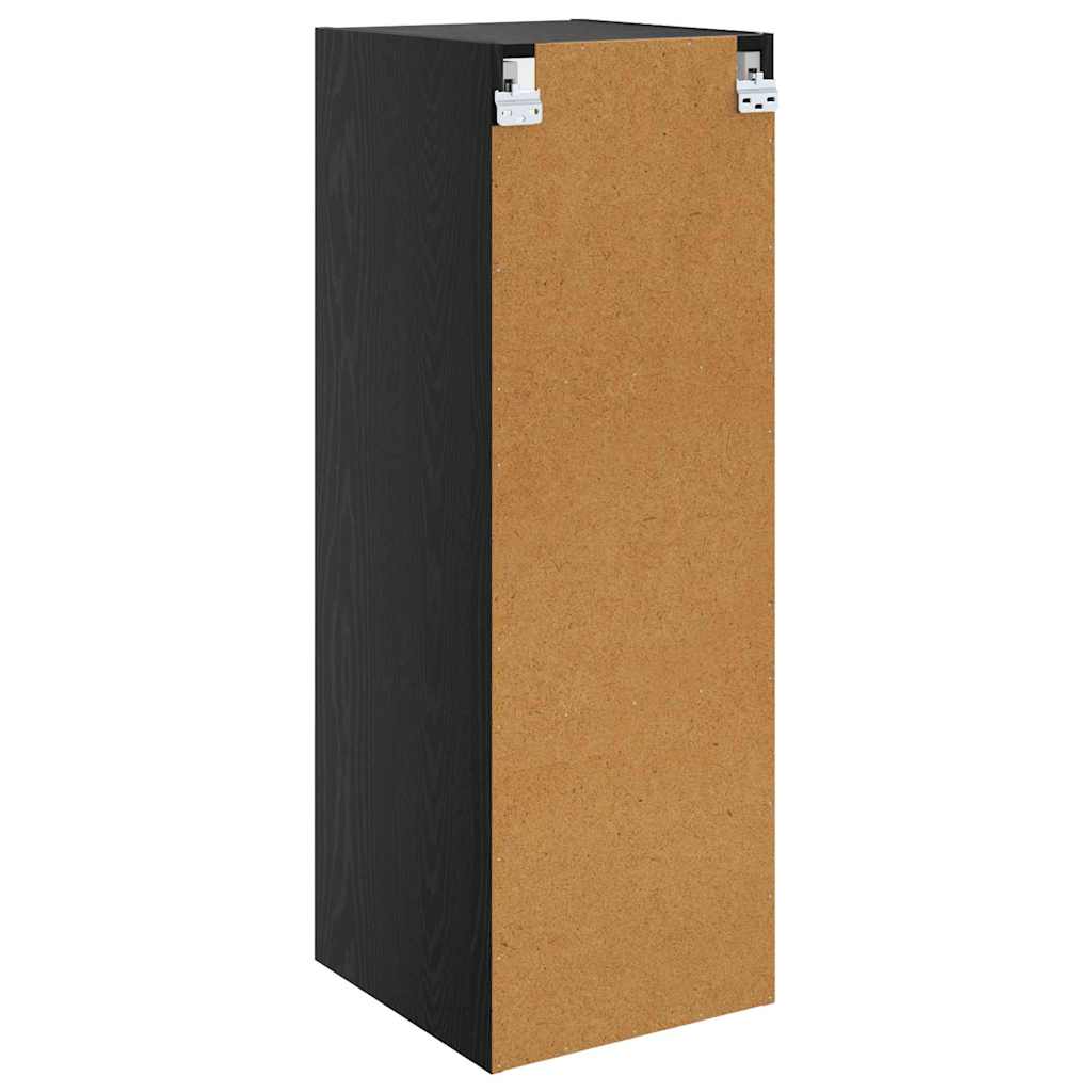 Veggskap Veggmontert Svart Eik 35 x 37 x 102 cm Konstruert tre