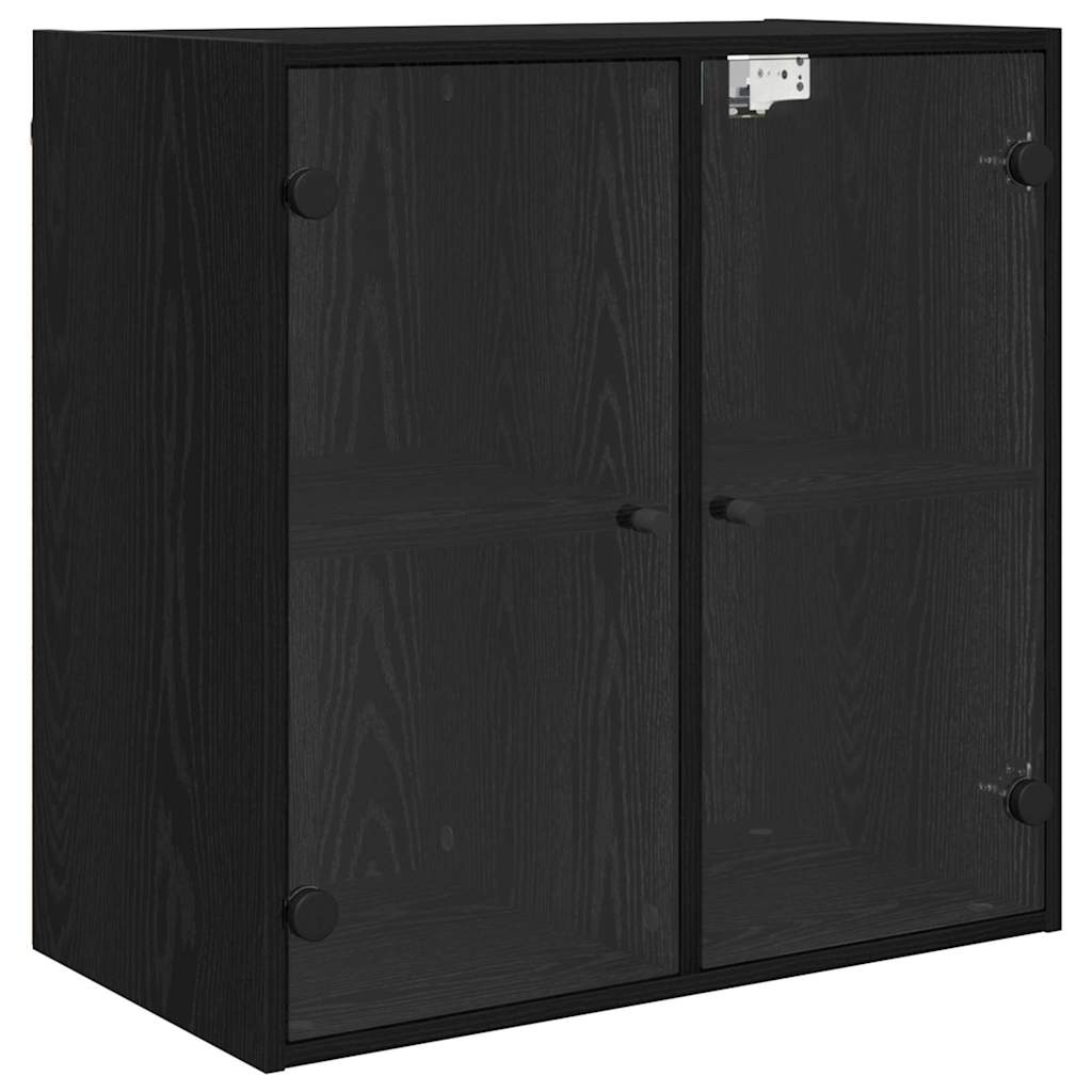Veggskap Veggmontert Svart Eik 68 x 37 x 68,5 cm Konstruert tre