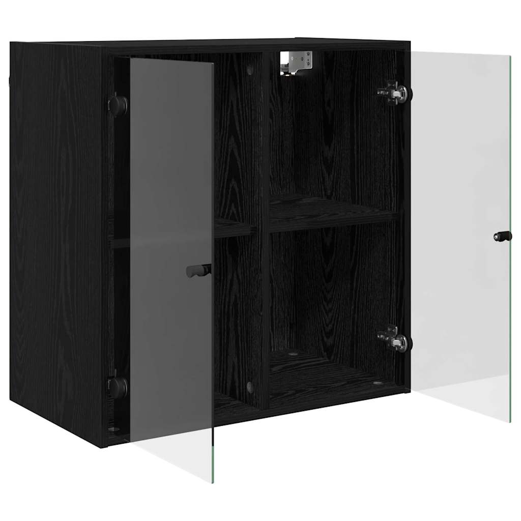 Veggskap Veggmontert Svart Eik 68 x 37 x 68,5 cm Konstruert tre
