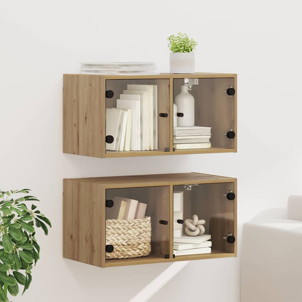 Vegghotell 2 pcs Artisan Eik 68 x 37 x 35 cm Konstruert tre