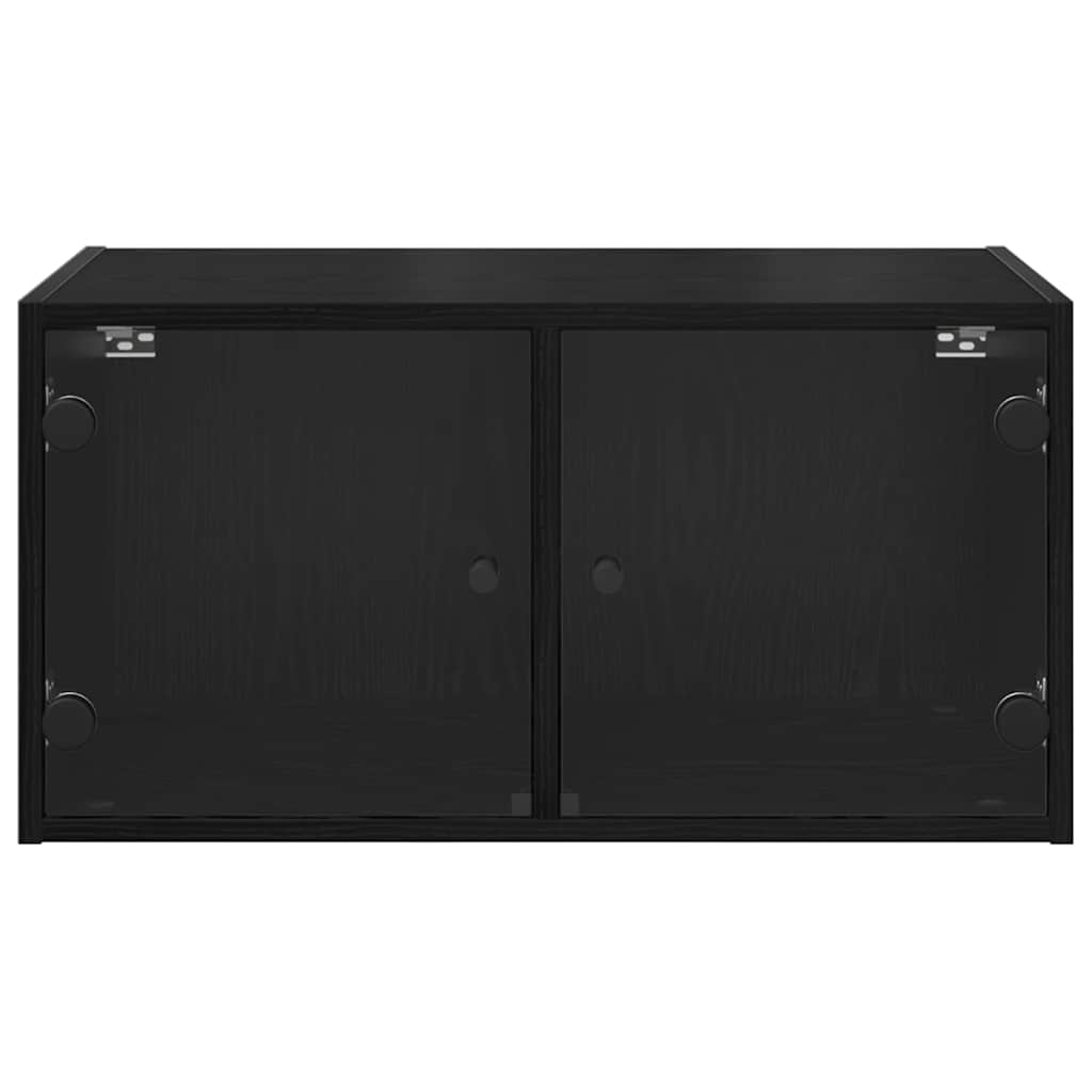 Veggskap Veggmontert Svart Eik 68 x 37 x 35 cm Konstruert tre
