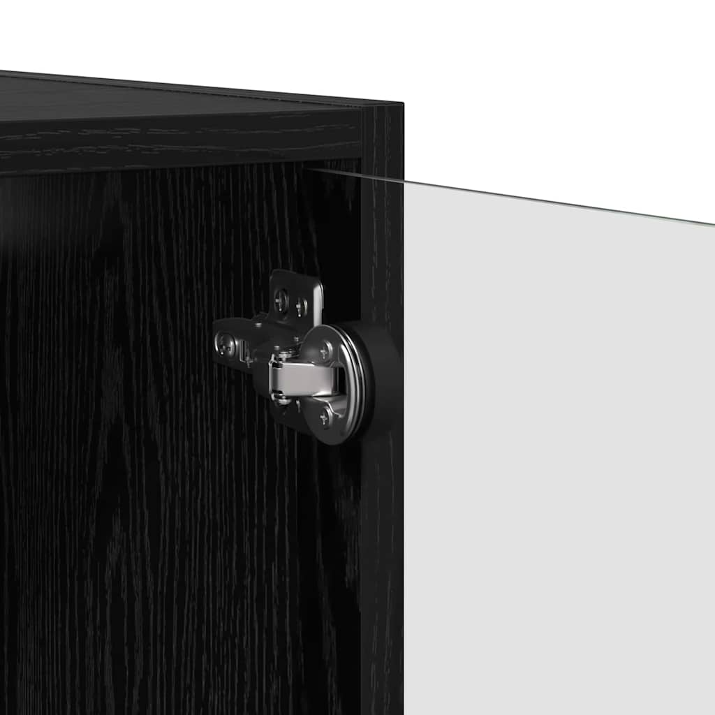 Vegghotell 2 pcs Svart Eik 68 x 37 x 35 cm Konstruert tre