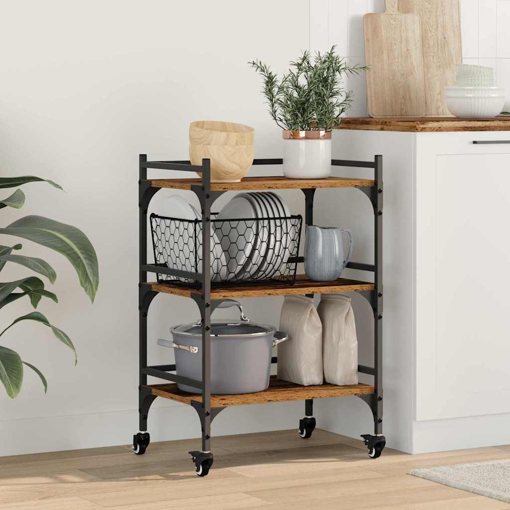 Kjøkkenvogn Gamle tre 50 x 35 x 75.5 cm Konstruert tre