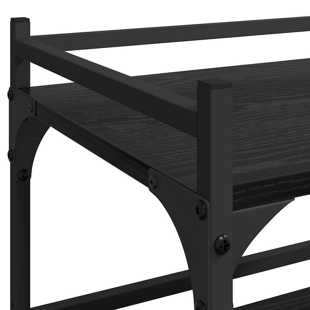 Kjøkkenvogn Svart Eik 50 x 35 x 75.5 cm Konstruert tre