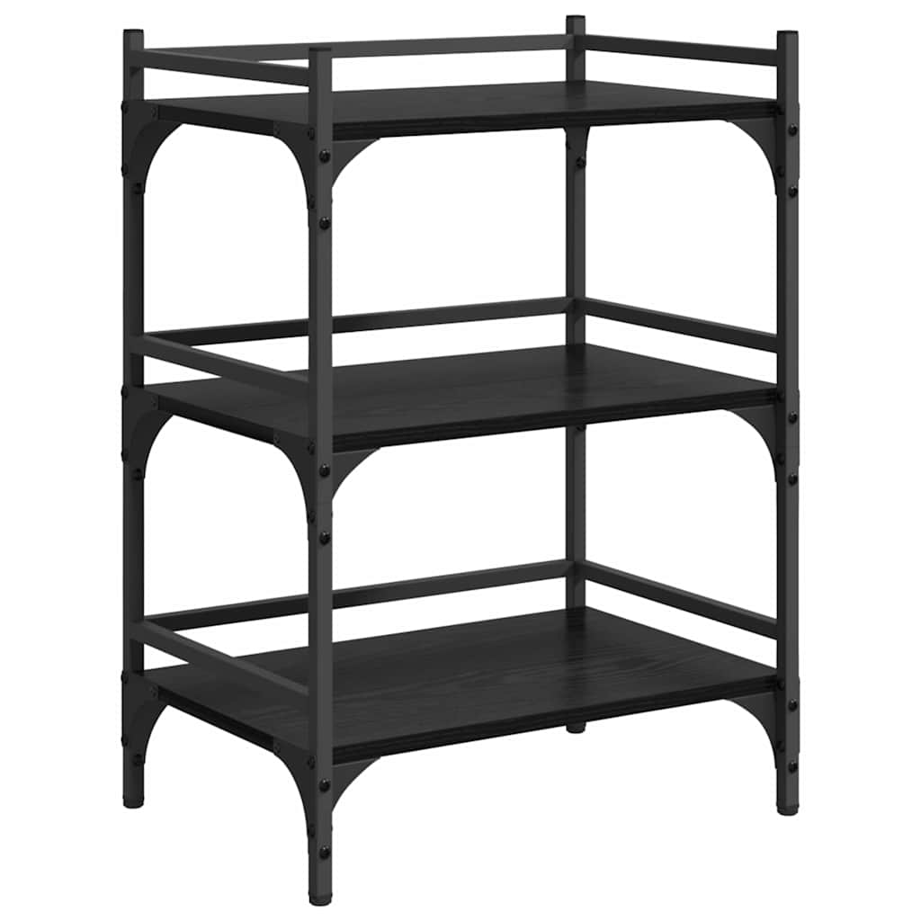 Kjøkkenvogn Svart Eik 50 x 35 x 75.5 cm Konstruert tre