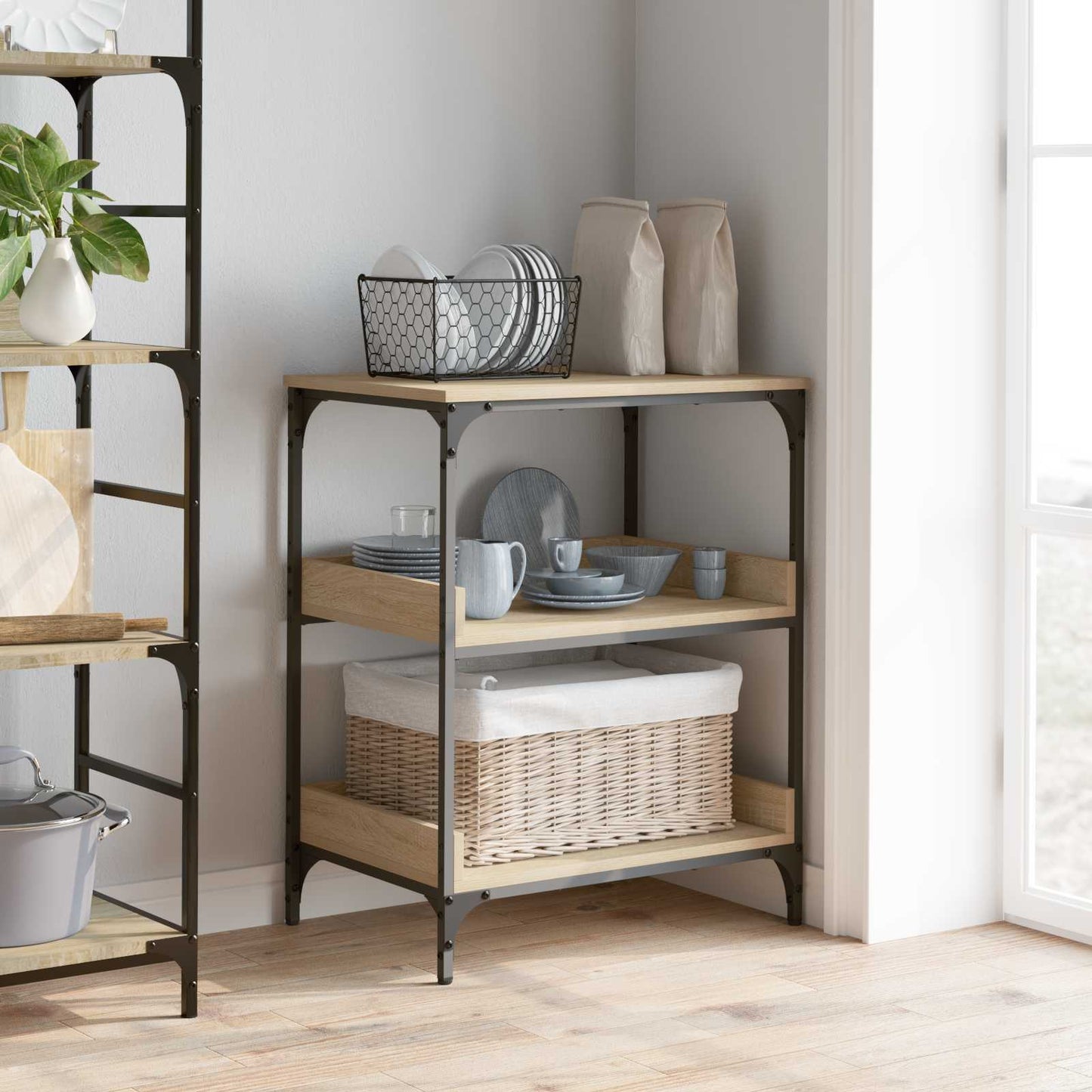 Kjøkkenvogn Sonoma eik 60 x 41 x 80,5 cm Konstruert tre