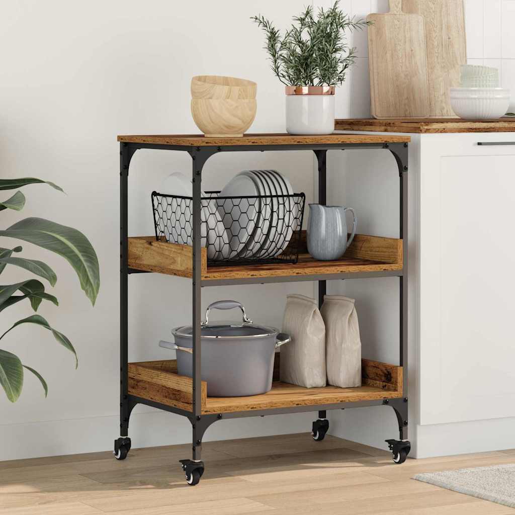 Kjøkkenvogn Gamle tre 60 x 41 x 80.5 cm Konstruert tre