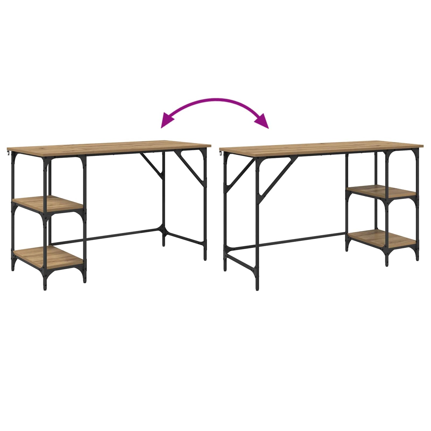 Skrivebord Artisan Eik 120 x 50 x 75 cm Konstruert tre