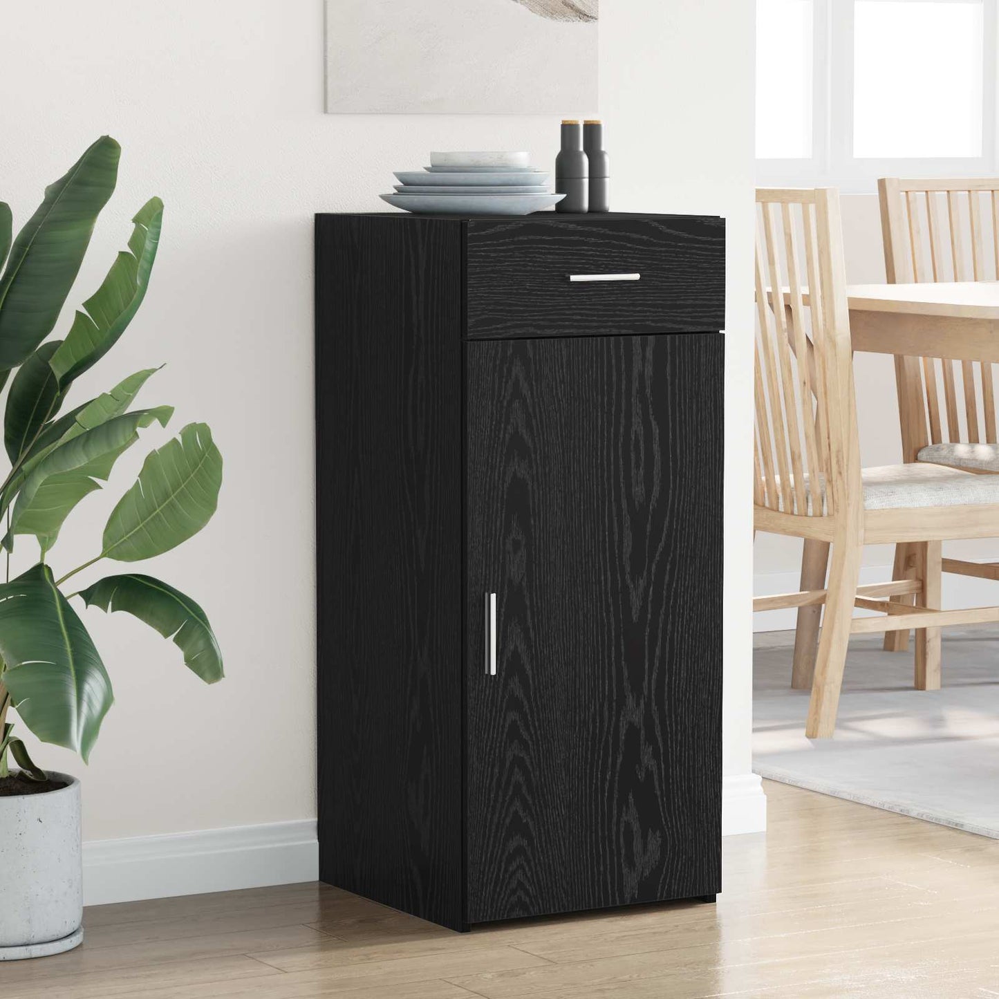 Oppbevaringsskap Svart Eik 40 x 42,5 x 93 cm Konstruert tre