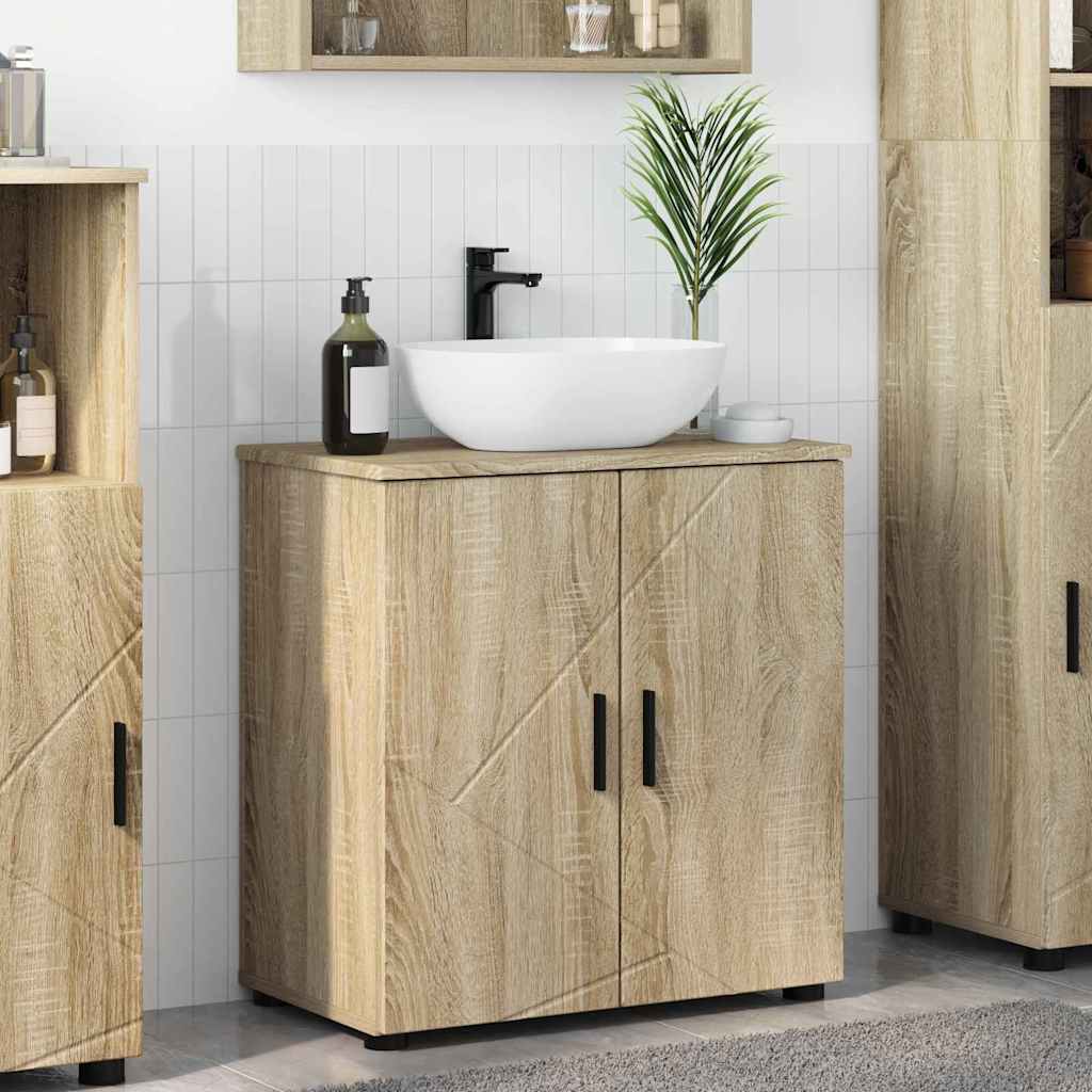 Baderomsskap Sonoma eik 61 x 35 x 64 cm Konstruert tre & Metall