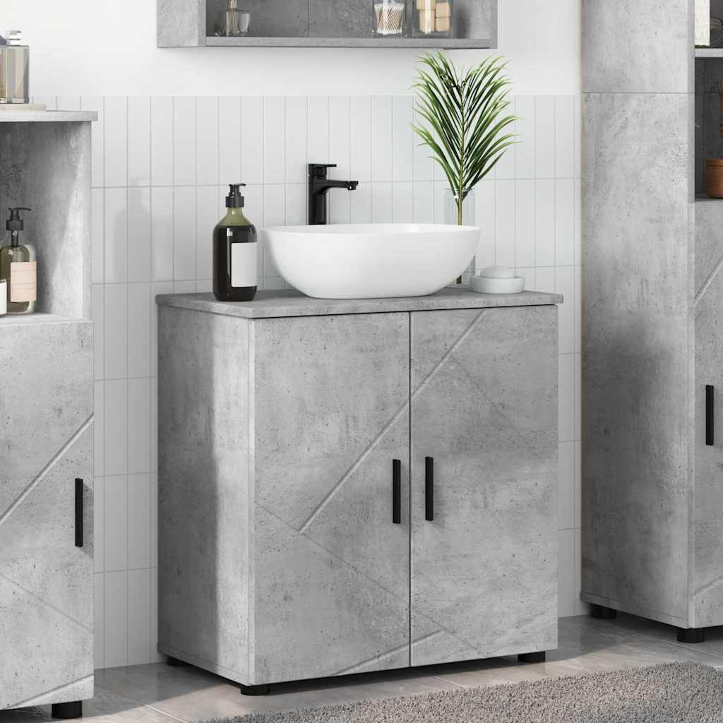 Baderomsskap Betonggrå 61 x 35 x 64 cm Konstruert tre & Metall