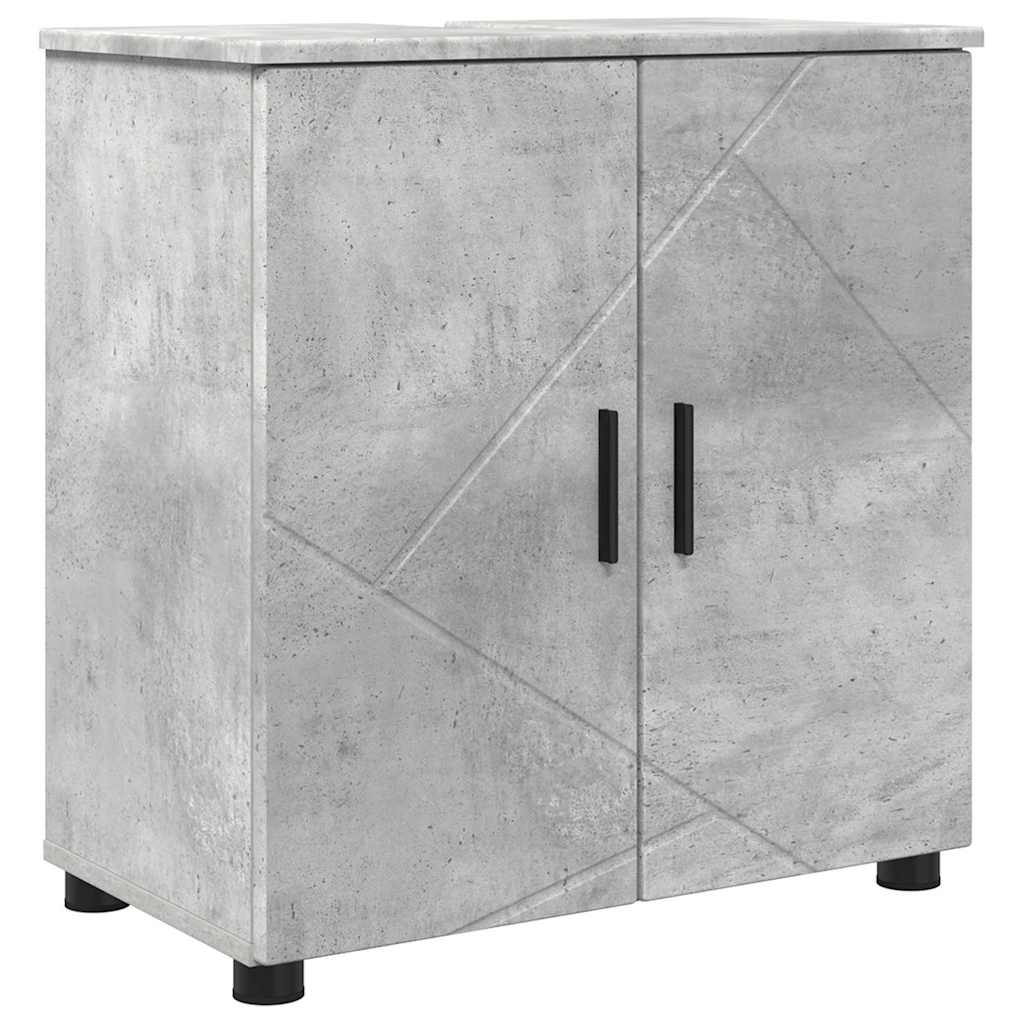 Baderomsskap Betonggrå 61 x 35 x 64 cm Konstruert tre & Metall