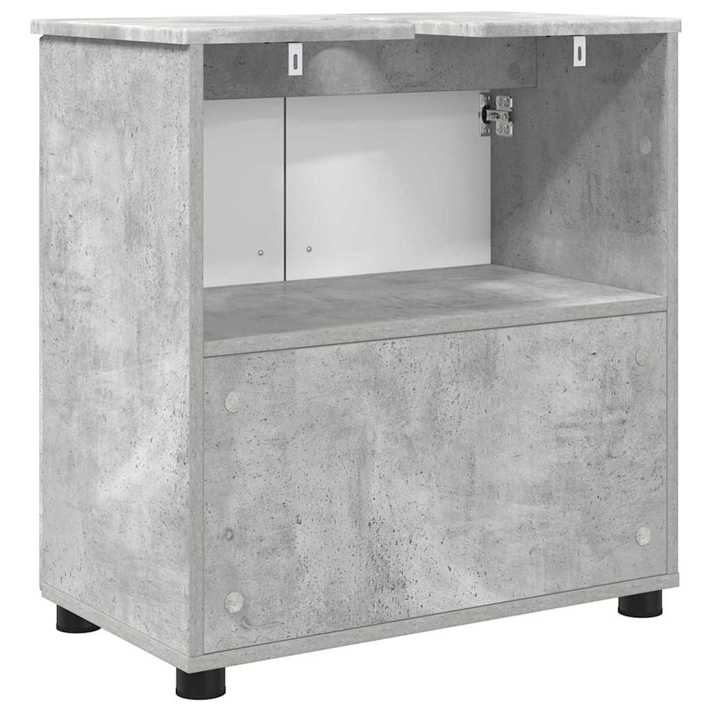 Baderomsskap Betonggrå 61 x 35 x 64 cm Konstruert tre & Metall