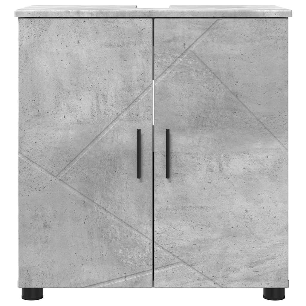 Baderomsskap Betonggrå 61 x 35 x 64 cm Konstruert tre & Metall