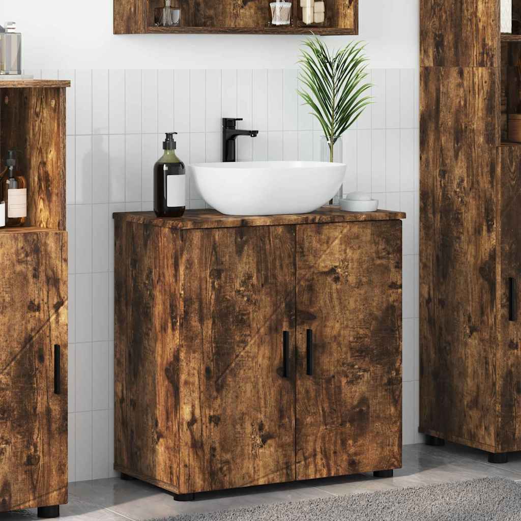 Baderomsskap Røkt eik 61 x 35 x 64 cm Konstruert tre & Metall