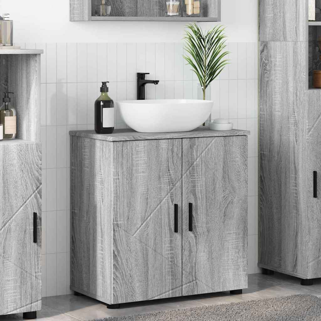 Baderomsskap Grå Sonoma 61 x 35 x 64 cm Konstruert tre & Metall