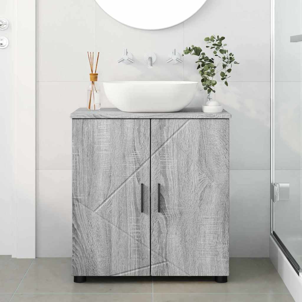 Baderomsskap Grå Sonoma 61 x 35 x 64 cm Konstruert tre & Metall