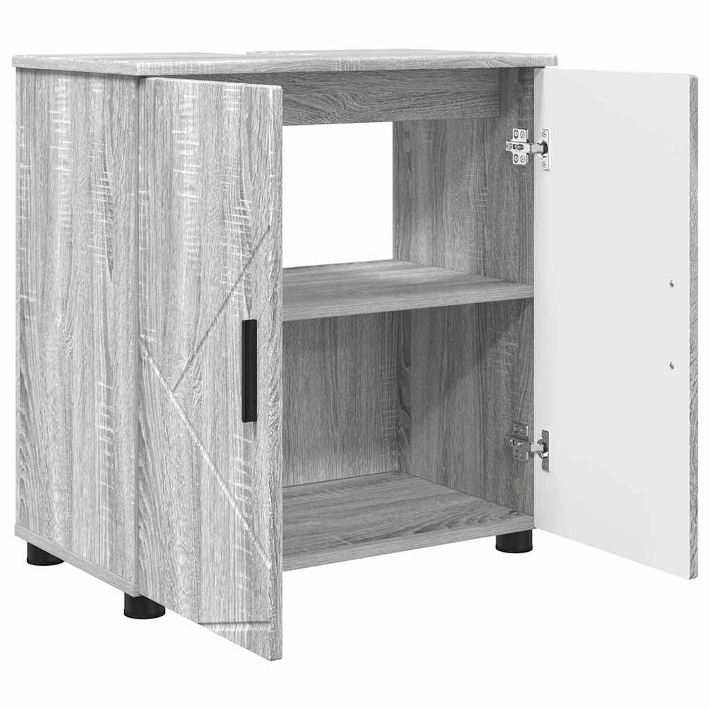 Baderomsskap Grå Sonoma 61 x 35 x 64 cm Konstruert tre & Metall
