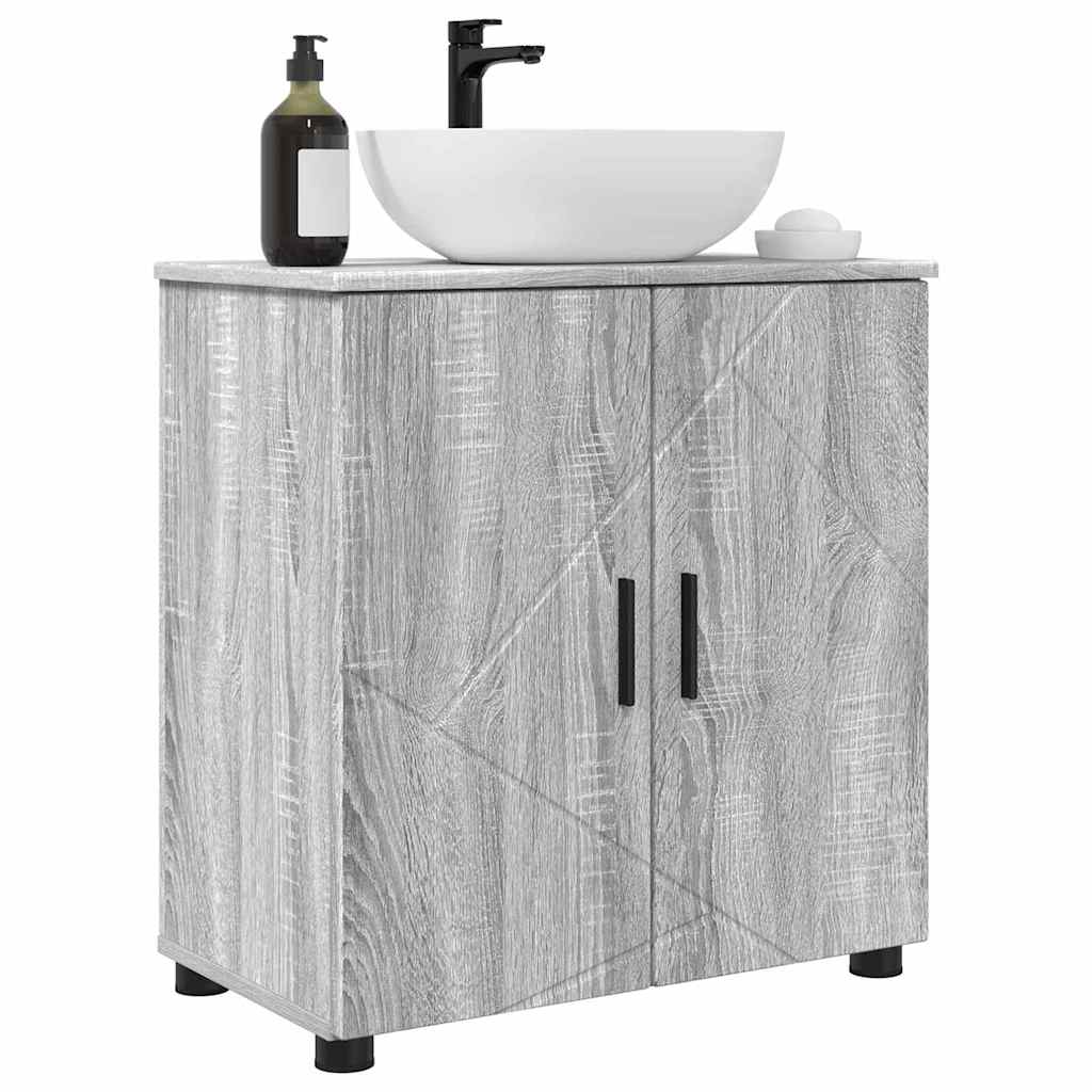Baderomsskap Grå Sonoma 61 x 35 x 64 cm Konstruert tre & Metall